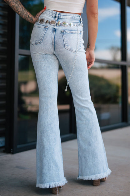 Acid Wash Flare Jeans