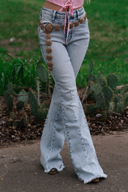 Acid Wash Flare Jeans