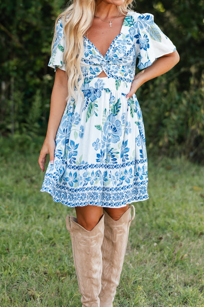 Hannah Floral Twist Mini Dress