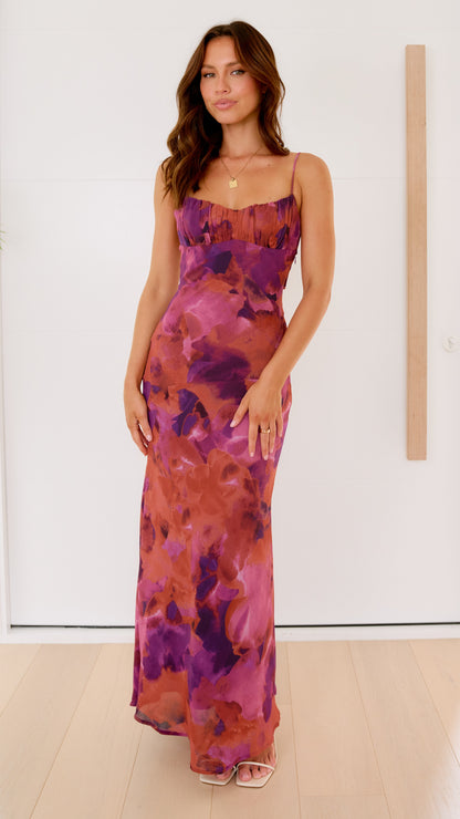 Margie Midi Dress - Dark Rose