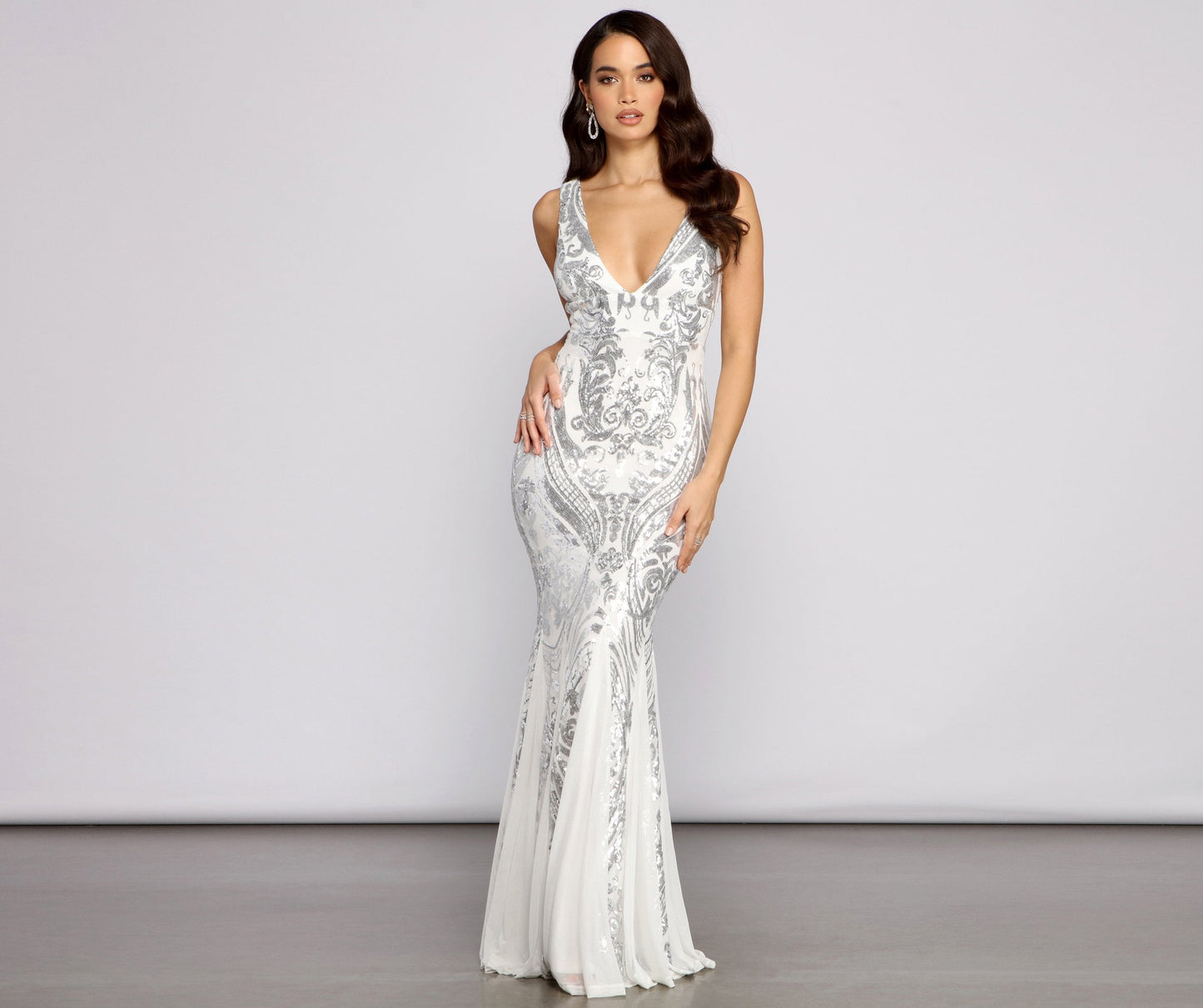Danielle Sequin Mesh Mermaid Dress