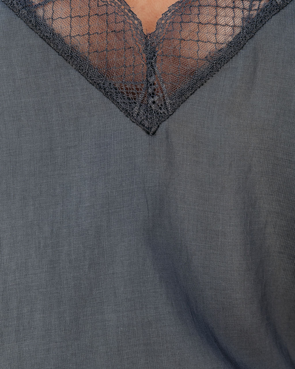 Delicate Balance Lace Cami Tank - Pewter