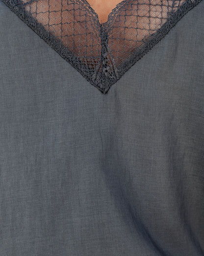 Delicate Balance Lace Cami Tank - Pewter