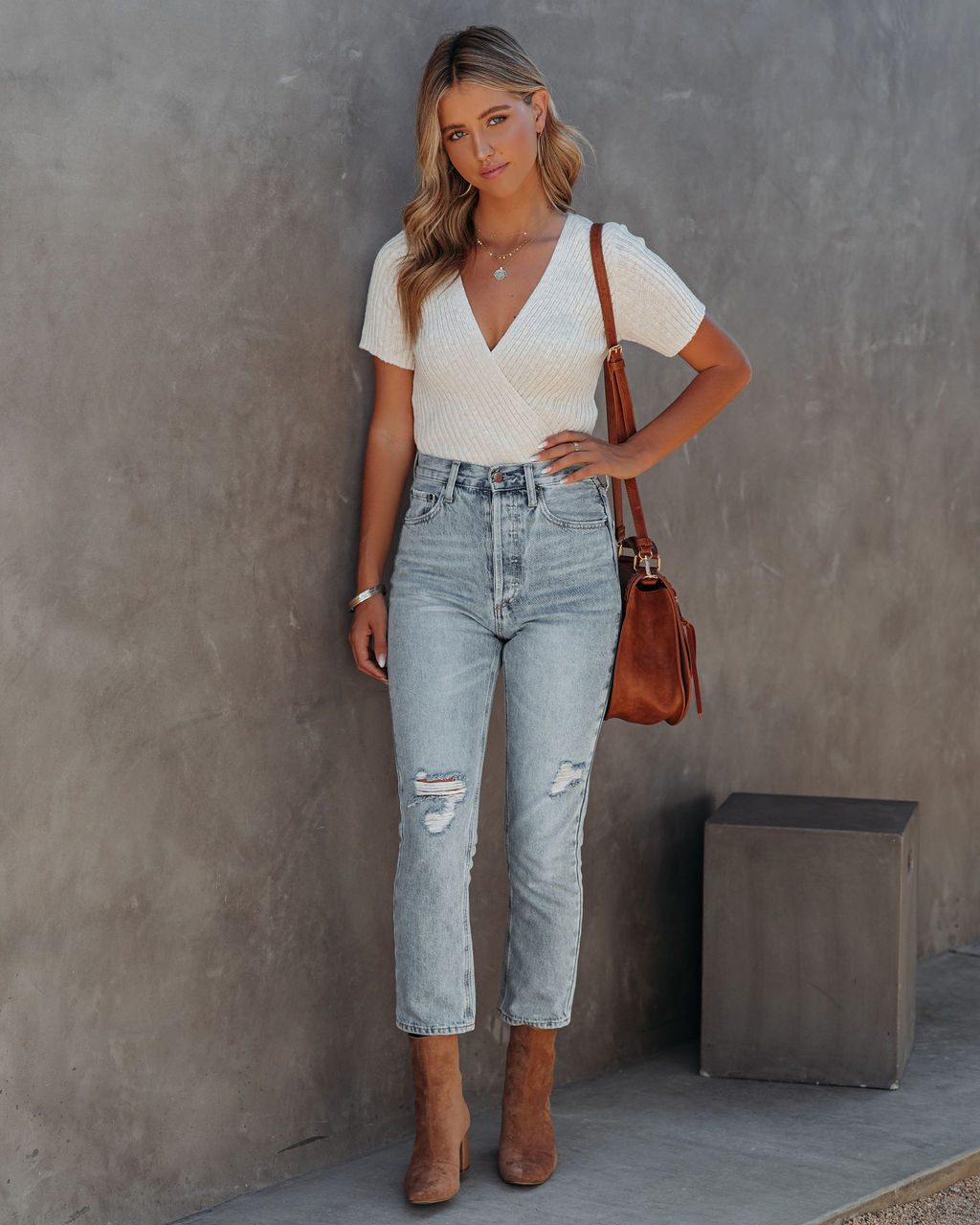Drake Cotton Blend Drape Crop Top - Cream