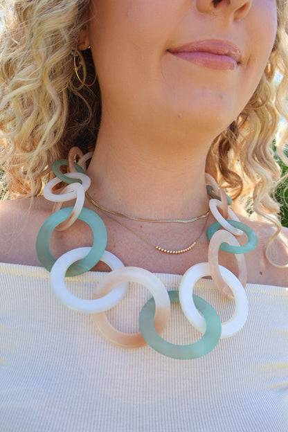 Resin Circle Link Necklace