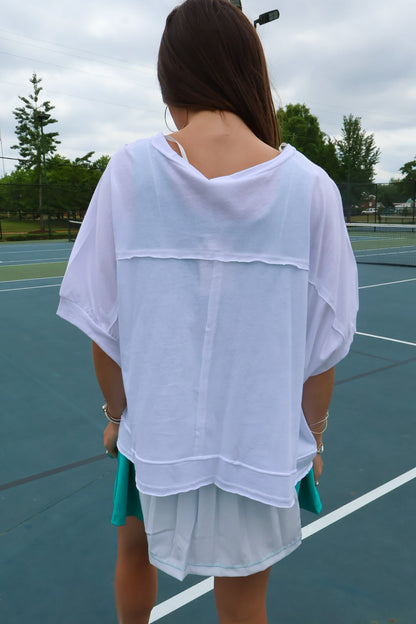 Washed Oversized Pocket Tee - White