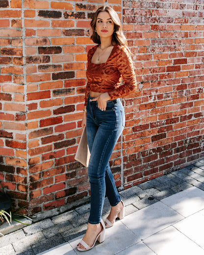 Elio Velvet Burnout Crop Top