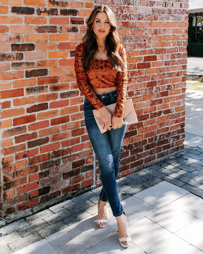 Elio Velvet Burnout Crop Top