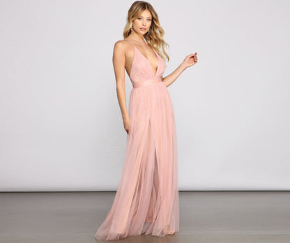 Elisabeth Pleated Tulle Formal Dress
