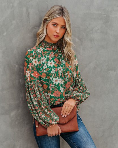 Evander Floral Balloon Sleeve Blouse