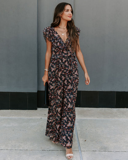 Ever Mine Paisley Ruffle Jumpsuit