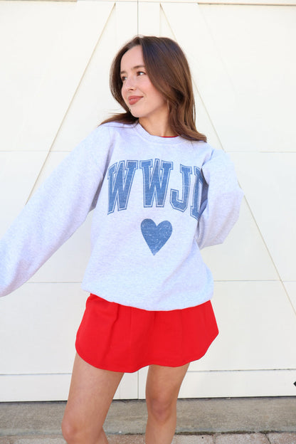 WWJD Heart Graphic Sweatshirt