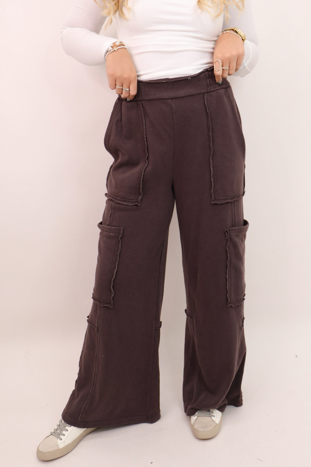 Everyday Wide Leg Lounge Pants - Dark Brown