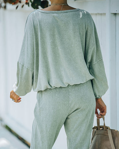 Farrow Cotton Blend Billowed Knit Top - Olive