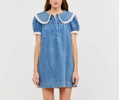 Denim & Lace Darla Mini Dress
