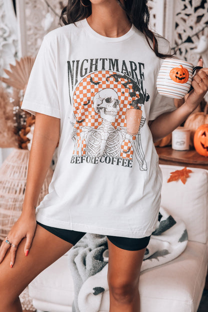 Nightmare Before Coffee Skeleton Graphic Shirt