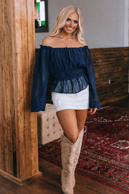 Squared Away Peplum Blouse FINAL SALE