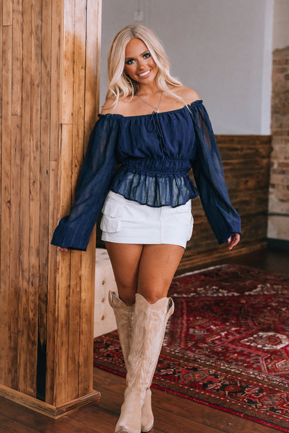 Squared Away Peplum Blouse FINAL SALE
