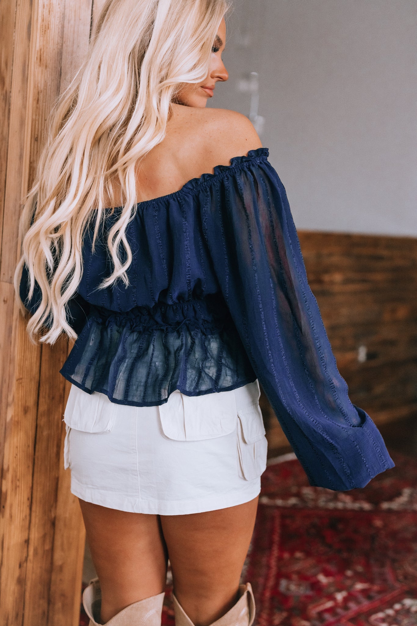 Squared Away Peplum Blouse FINAL SALE
