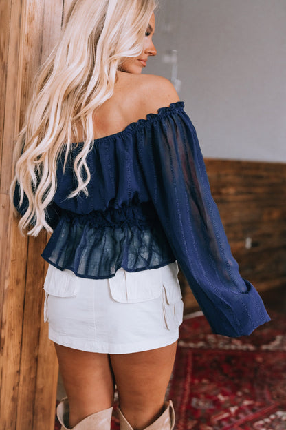 Squared Away Peplum Blouse FINAL SALE