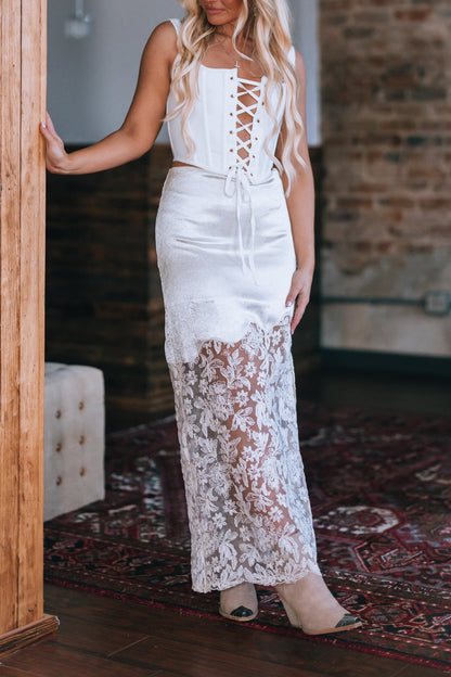Couture Lace Up Corset Top (Ivory)