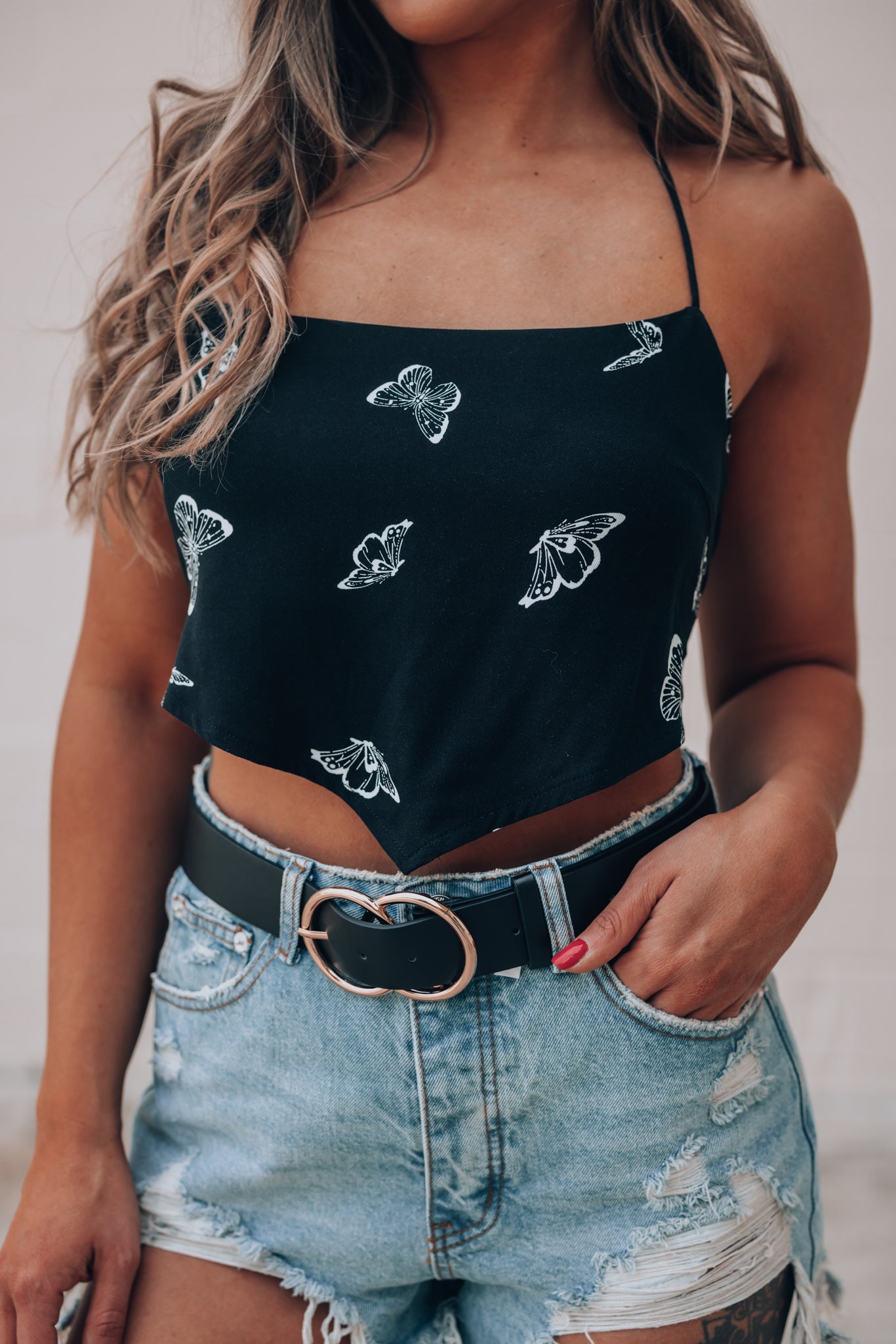 Fly Away Butterfly Scarf Top FINAL SALE