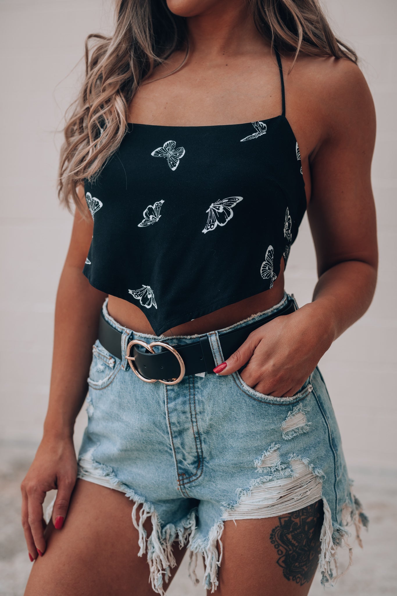 Fly Away Butterfly Scarf Top FINAL SALE