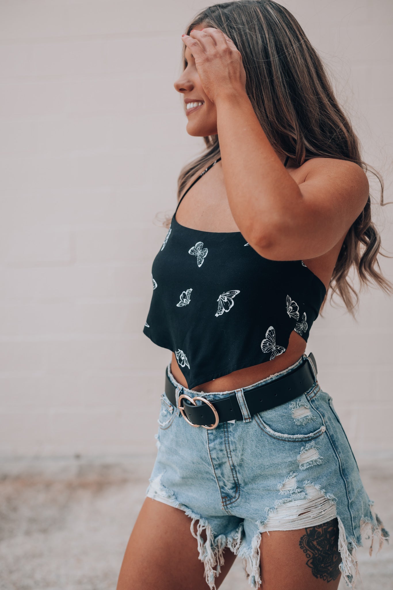 Fly Away Butterfly Scarf Top FINAL SALE