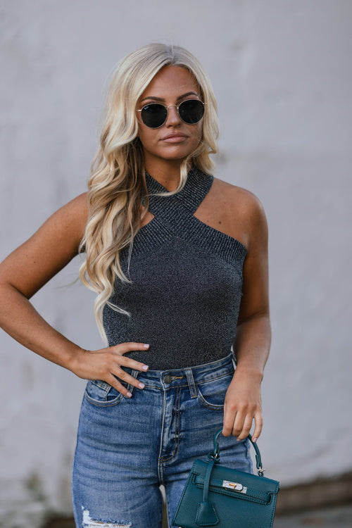 Staying Out Knit Bodysuit (Black) FINAL SALE