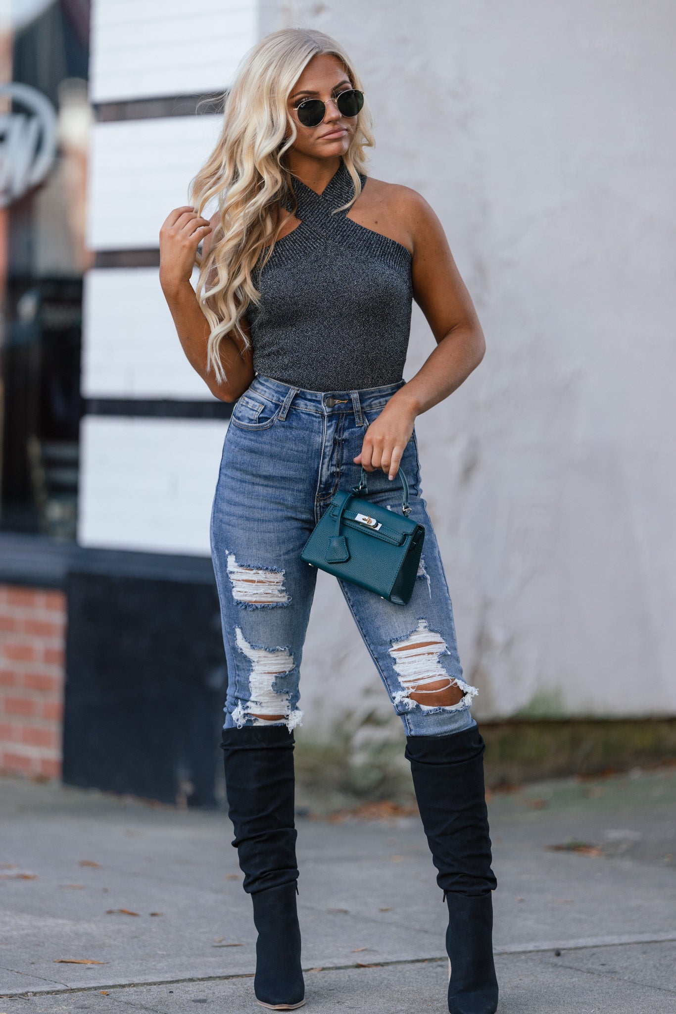 Staying Out Knit Bodysuit (Black) FINAL SALE