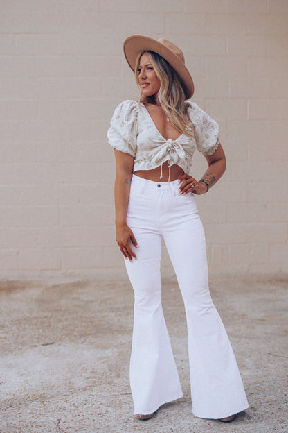 Elise Front Tie Crop Top
