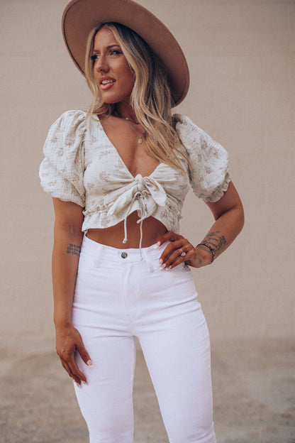 Elise Front Tie Crop Top