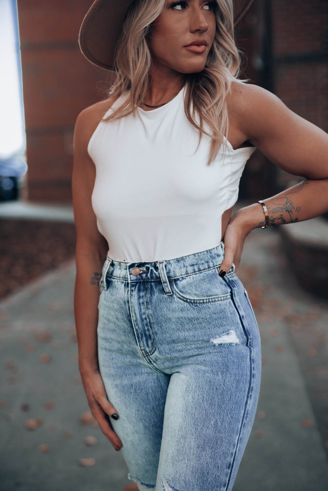 Backlash Open Back Bodysuit (White) FINAL SALE