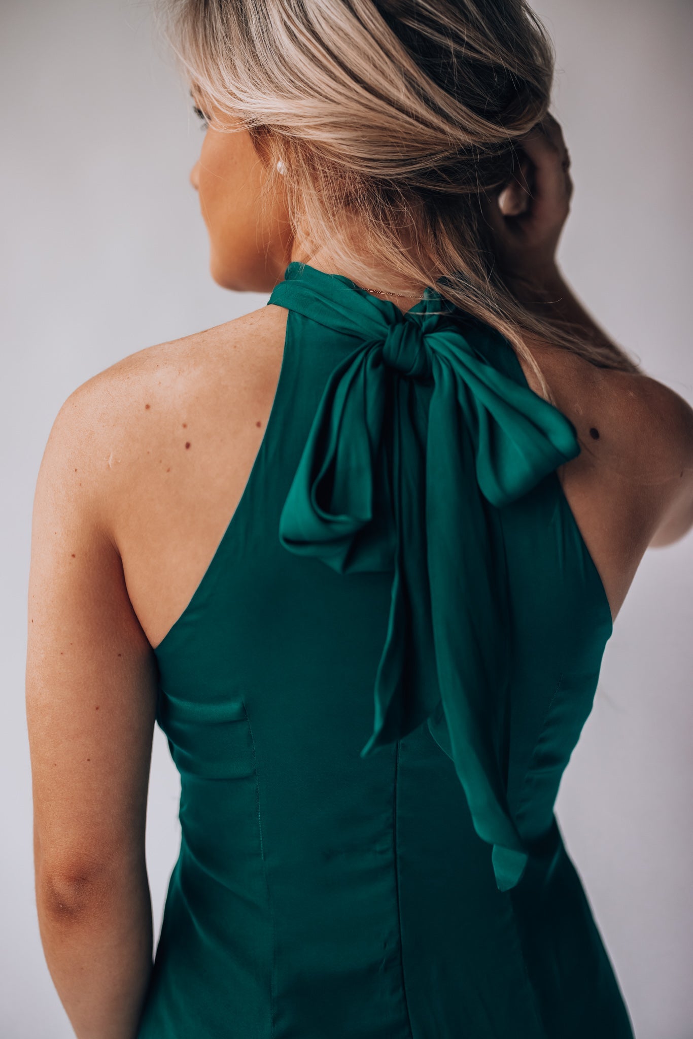 Under The Stars Halter Mini Dress (Forest Green) FINAL SALE