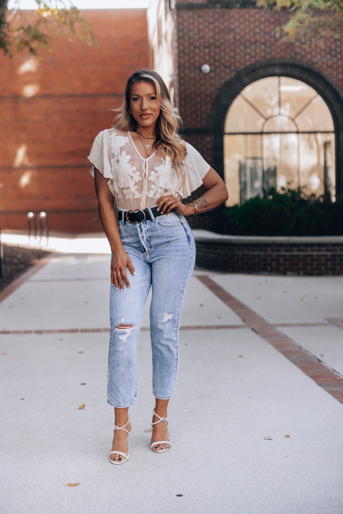 Unconditional Embroidered Bodysuit (Ivory) FINAL SALE