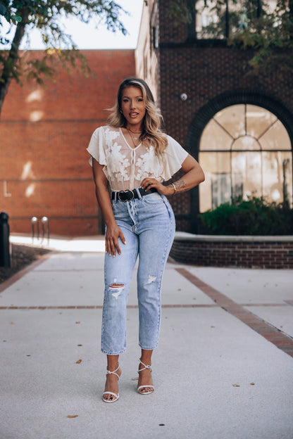 Unconditional Embroidered Bodysuit (Ivory) FINAL SALE
