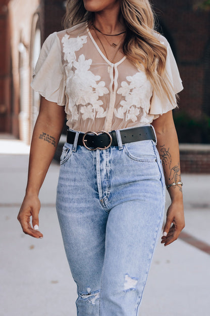 Unconditional Embroidered Bodysuit (Ivory) FINAL SALE