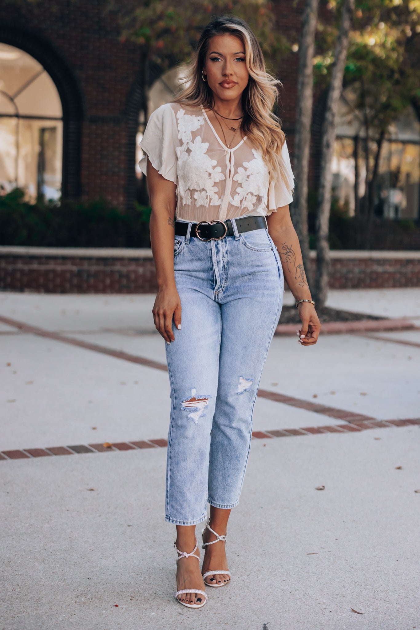 Unconditional Embroidered Bodysuit (Ivory) FINAL SALE