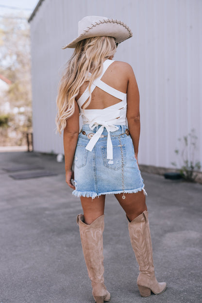 Heartbreaker Knit Crop Top (Ivory) FINAL SALE
