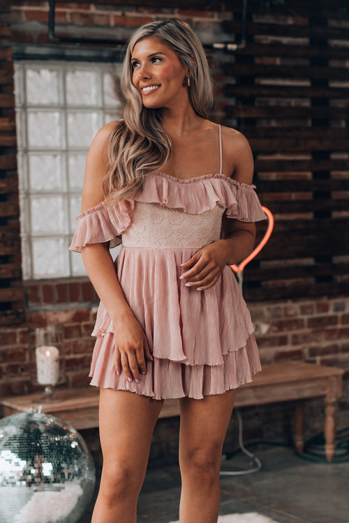 Viviana Ruffle Romper (Rose) FINAL SALE