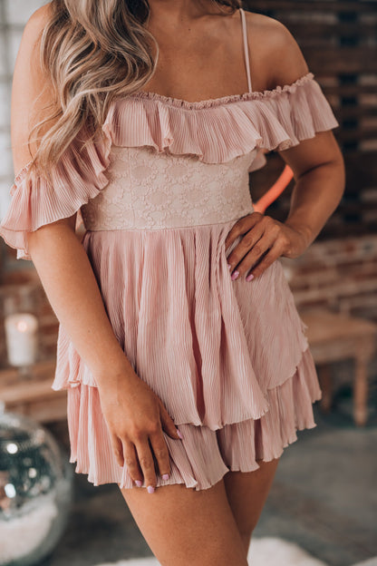 Viviana Ruffle Romper (Rose) FINAL SALE