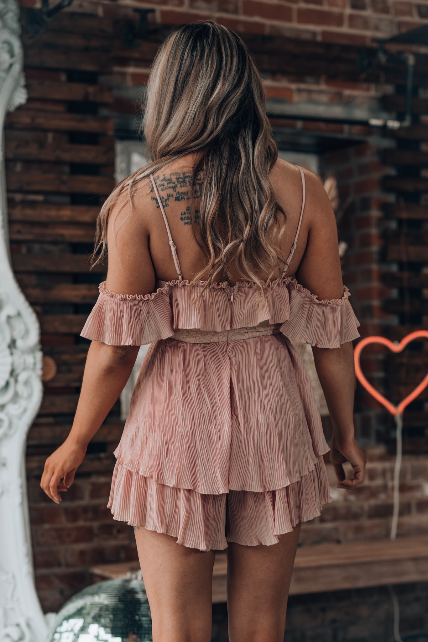 Viviana Ruffle Romper (Rose) FINAL SALE