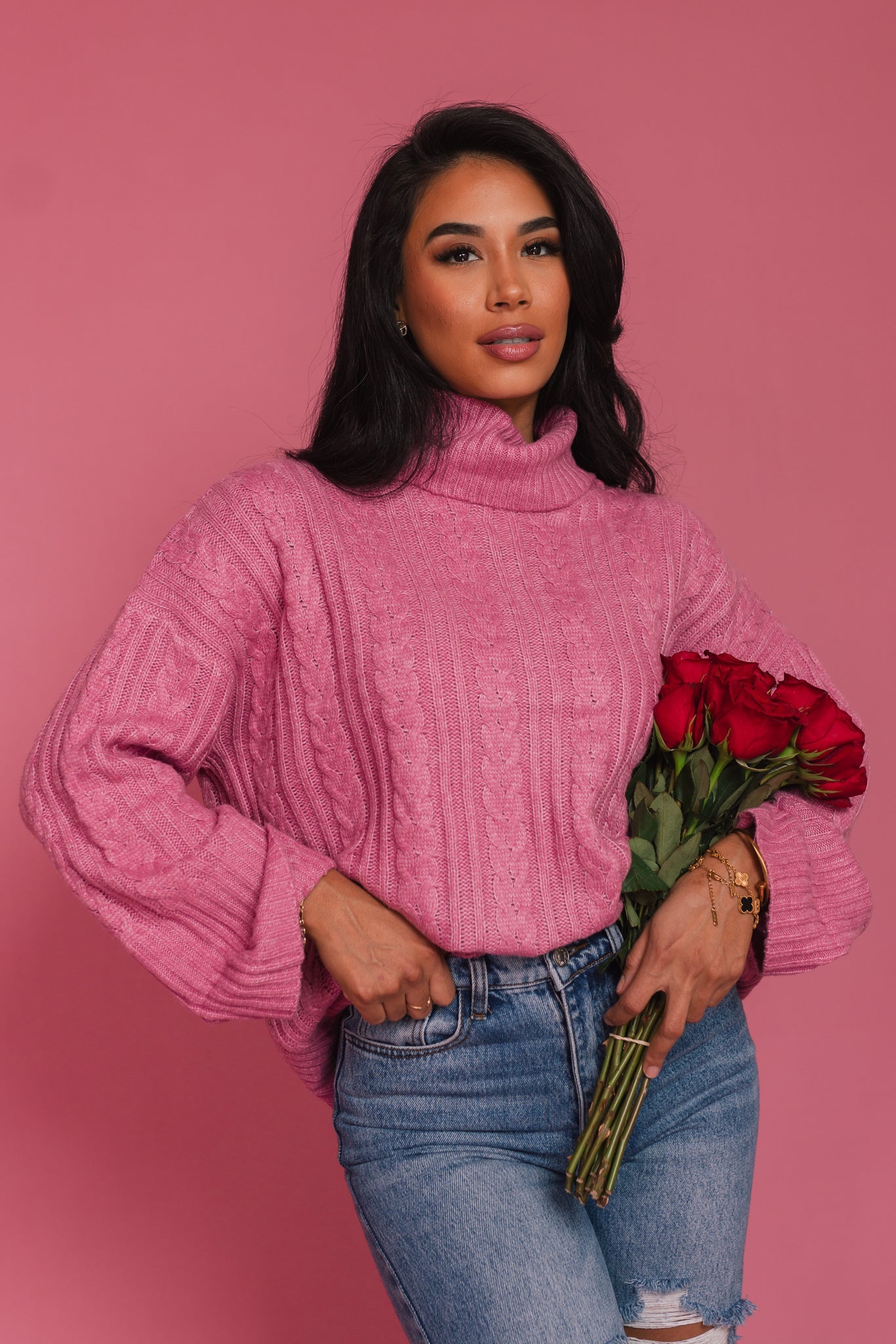 Forever Yours Knit Sweater (Rose)