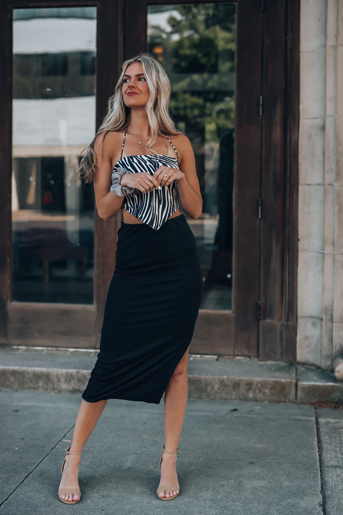 Maddie Zebra Scarf Top FINAL SALE