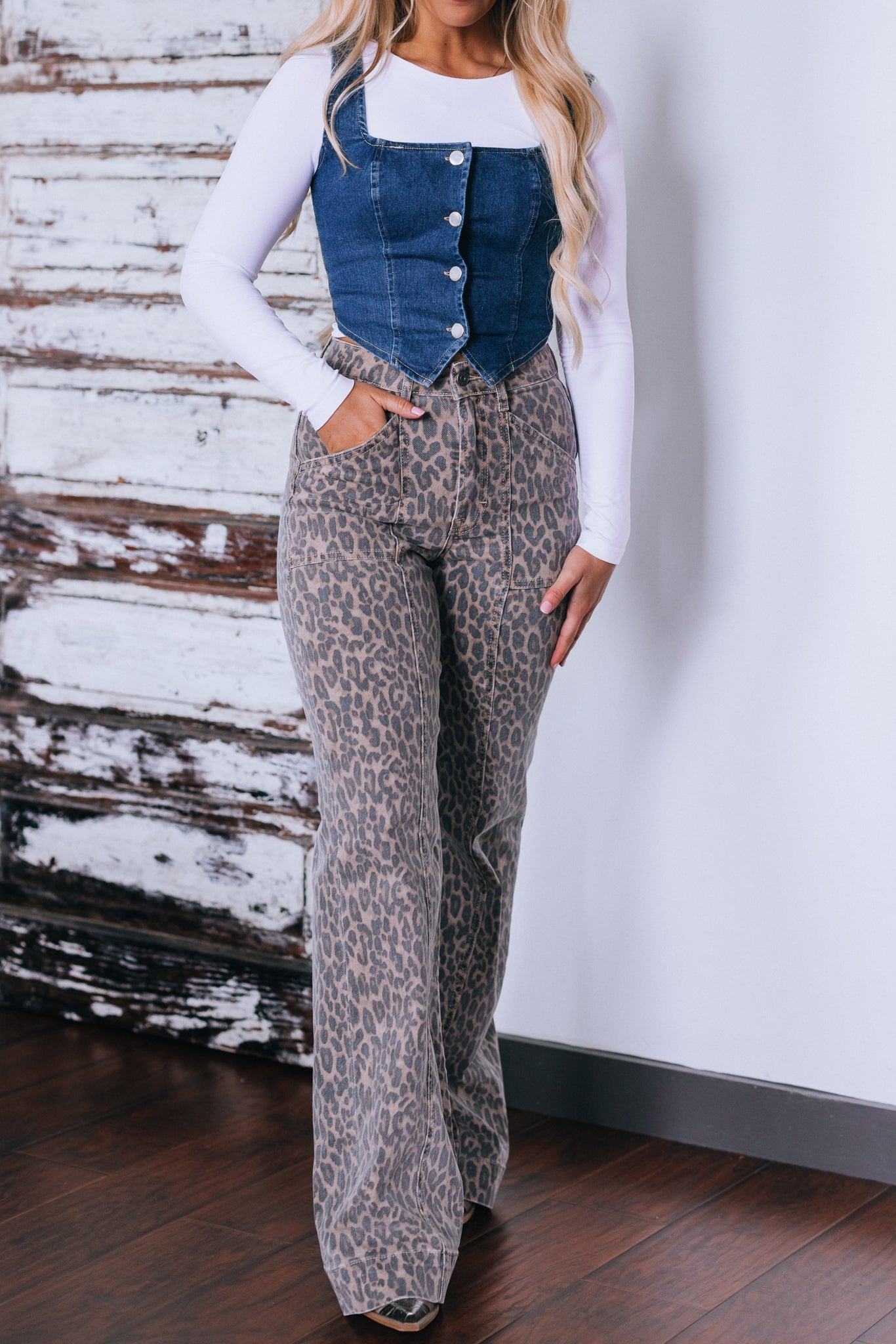 Corral Denim Stretch Vest (Dark Denim)