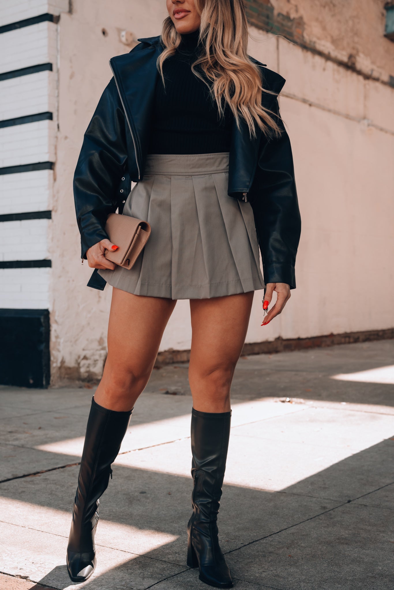 Atlas Pleated Skort (Olive) FINAL SALE