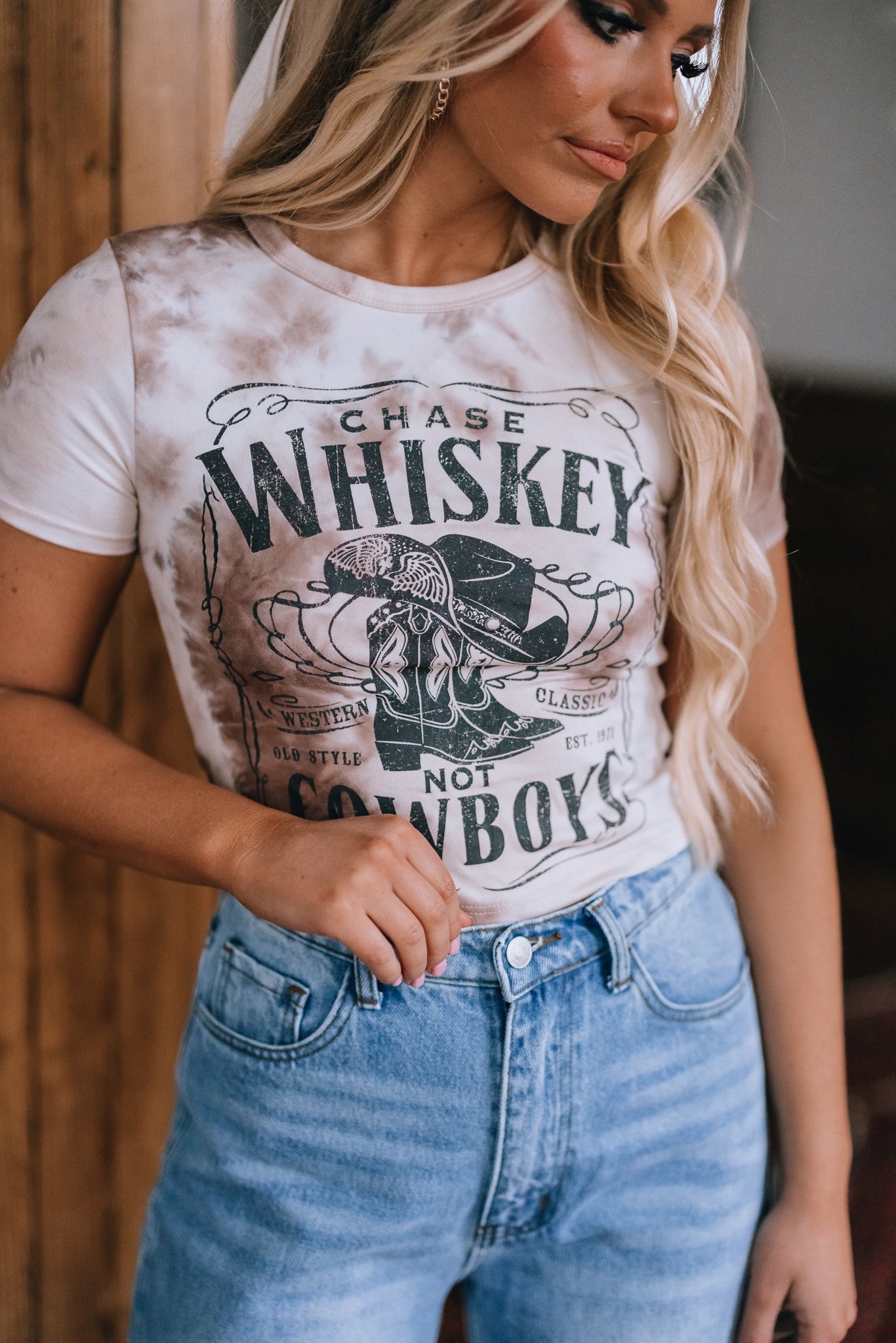 Chase Whiskey Tie Dye Crop Tee