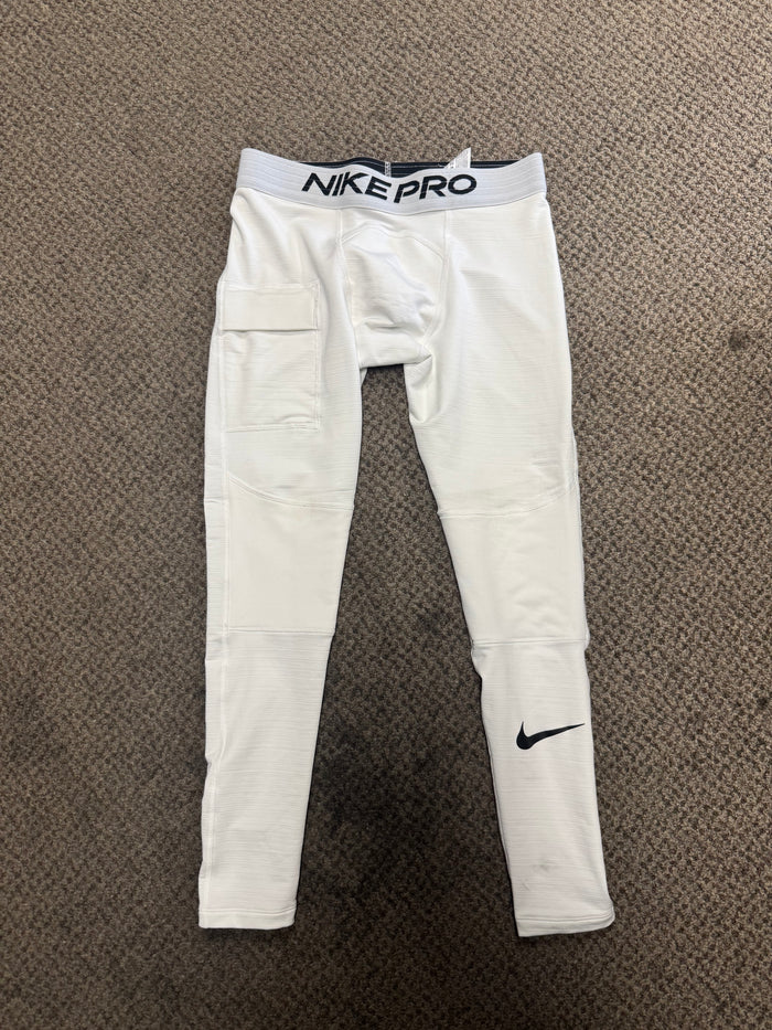 Used Nike Pro Dri-Fit White Compression Pants Men's Medium