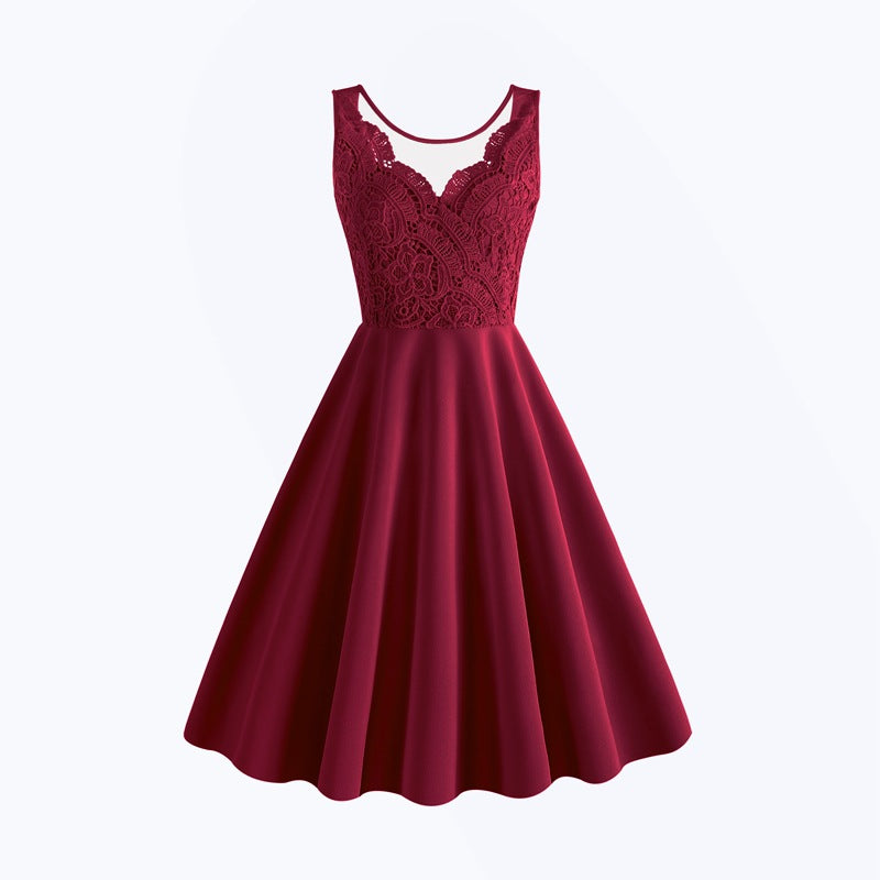 Crush On You Lace Bust Skater Dress