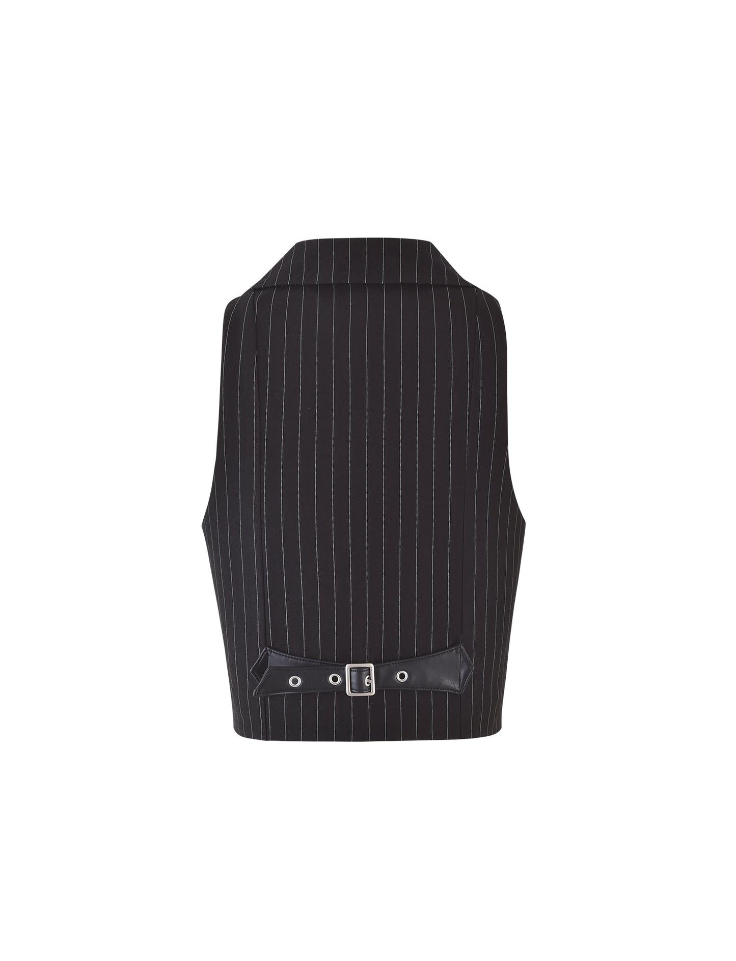 TAMARA VEST - BLACK : PINSTRIPE